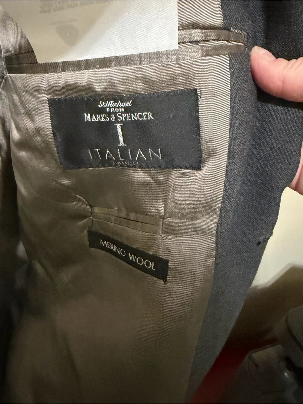 St Michael Marks & Spencer Italian Classic Gray Tailored Jacket merino wool 42r
